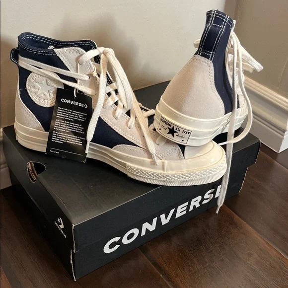 Converse Navy and White Chuck Taylor High Top Sneakers - Picture 12 of 12